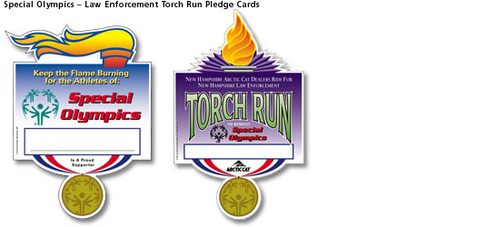 Special Olympics Torch Run Pledge Cards