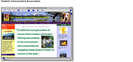 Student Conservation Association web site 